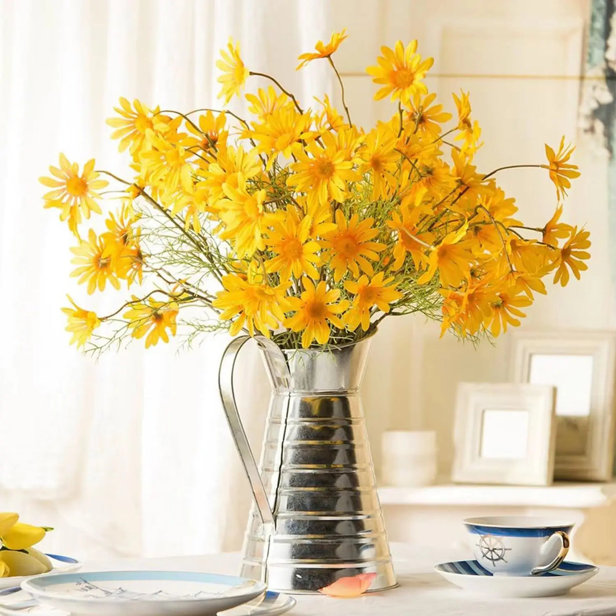 Silk Daisy Artificial Flower Bouquet – DIY Floral Home Decor Artificial Flower Bouquet Babs