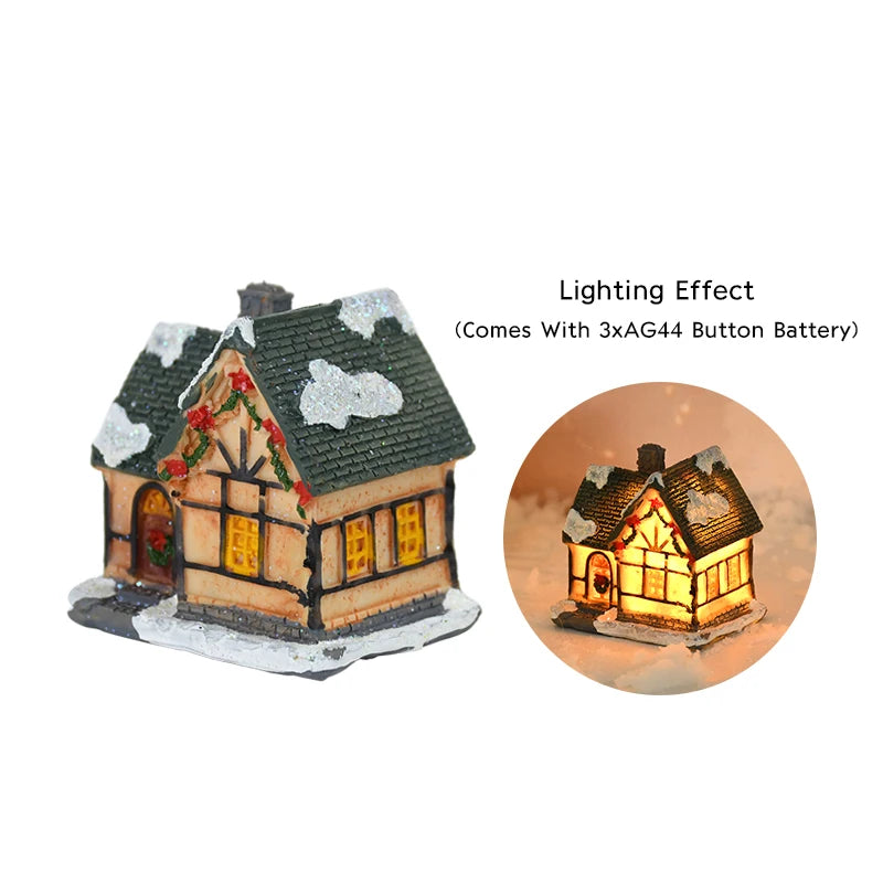 Christmas LED Wooden House Cabin Ornament – DIY Xmas Decor Christmas Cabin Ornament Babs C03
