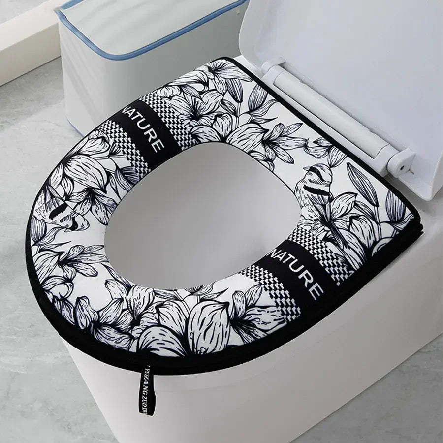 Cartoon Zipper Toilet Seat Cover – Waterproof Thickened Cotton Toilet Seat Cover Babs