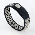 Punk Rivet Tapered Stud Cuff Black Leather Bracelet Unisex Leather Cuff Bracelet Babs 1pc