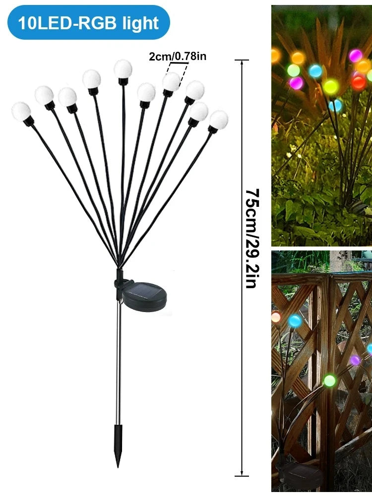 Solar Firefly Garden Lights – Swaying Starburst LED, Waterproof Solar Garden Light Babs Multicolor
