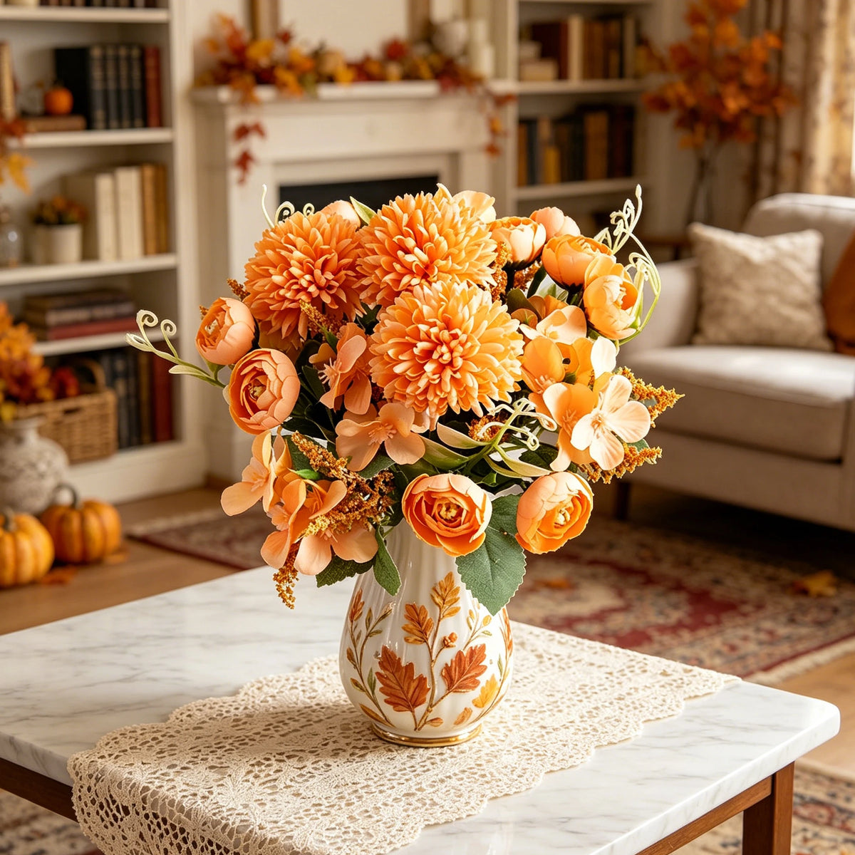 Silk Artificial Hydrangea & Rose Bouquet – Home & Wedding Decor Artificial Flower Bouquet Babs