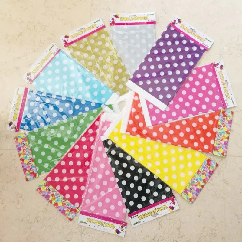 20pcs Festive Dot Disposable Tablecloths 180x108cm Party Covers Disposable Tablecloth Babs mix colors