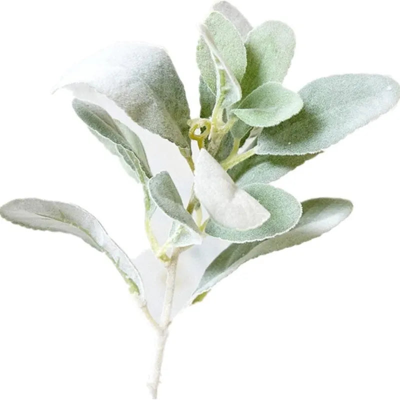 Artificial Velvet Rabbit Ear Leaves – Wedding & Home Decor Artificial Leaf Stems Babs (green) 3 pcs