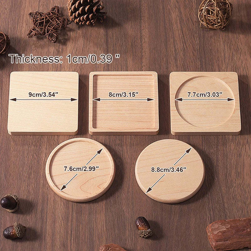 Wooden Coasters for Drinks – Eco-Friendly Wood Cup Coaster Set Wood Drink Coasters Babs