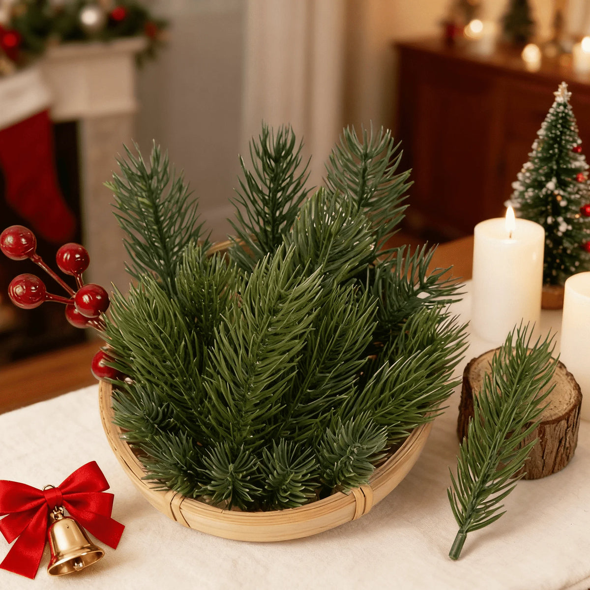 50/100Pcs Artificial Pine Needle Picks – Christmas & Home Décor Artificial Pine Picks Babs