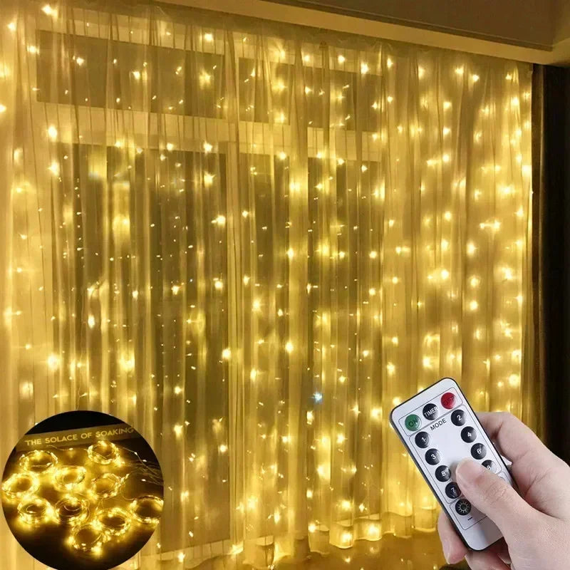 USB LED Curtain Fairy Lights with Remote – 6x3M / 3x3M LED Curtain Lights Babs
