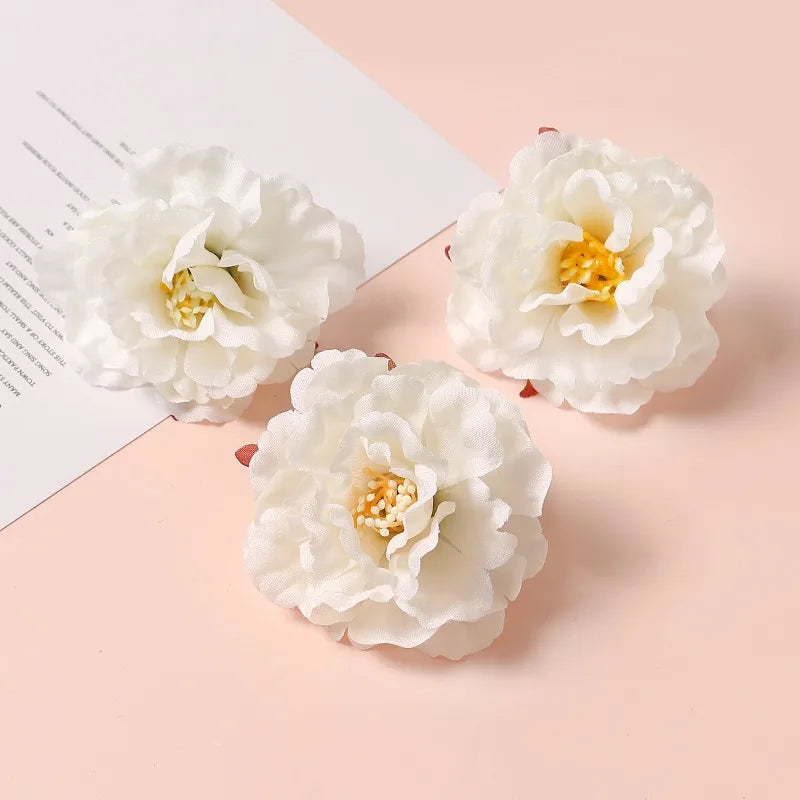 White Artificial Rose Flower Heads – Wedding & Home Decor Artificial Flower Heads Babs 20 10Pcs