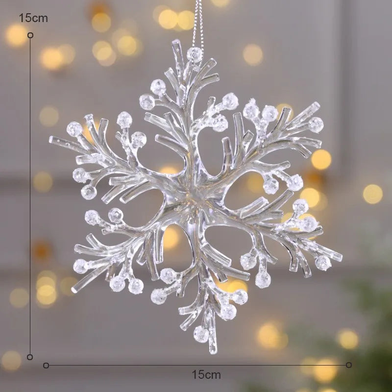 Crystal Acrylic Snowflake Christmas Tree Pendant Ornaments Christmas Tree Ornament Babs C 1PC