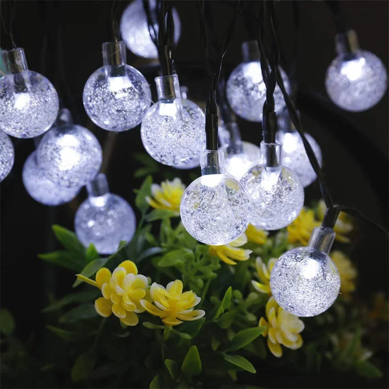 Solar String Lights 60 LED Crystal Globe Outdoor 8 Modes Solar String Lights Babs