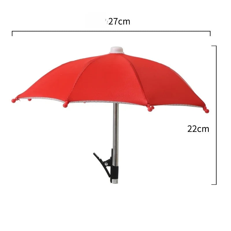 Clip-On Phone Umbrella Holder – Sunshade & Rainproof Stand Phone Umbrella Holder Babs red