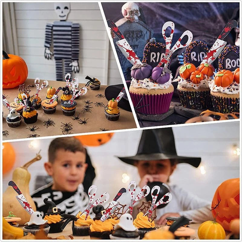 Halloween Cupcake Wrappers & Toppers Set – 24/48 Pcs Cupcake Toppers Set Babs