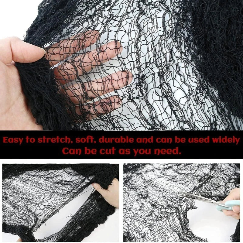 Halloween Gauze Fabric Black & White DIY Party Decoration Halloween Decoration Fabric Babs