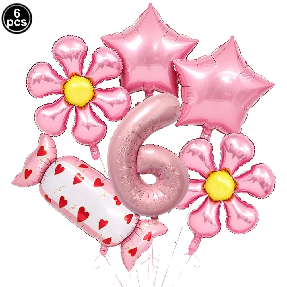 6pc Candy Lollipop Foil Balloon Set – Birthday & Party Décor Party Foil Balloons Babs Olive As pictures show