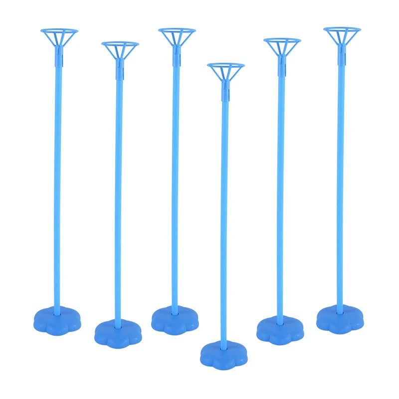 6-Piece Balloon Stand Base Column Holder for Parties Balloon Column Stand Babs blue