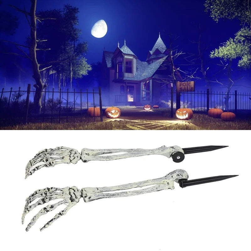 Halloween Skeleton Arm Stakes – Realistic Lawn Graveyard Decor Halloween Yard Decor Babs