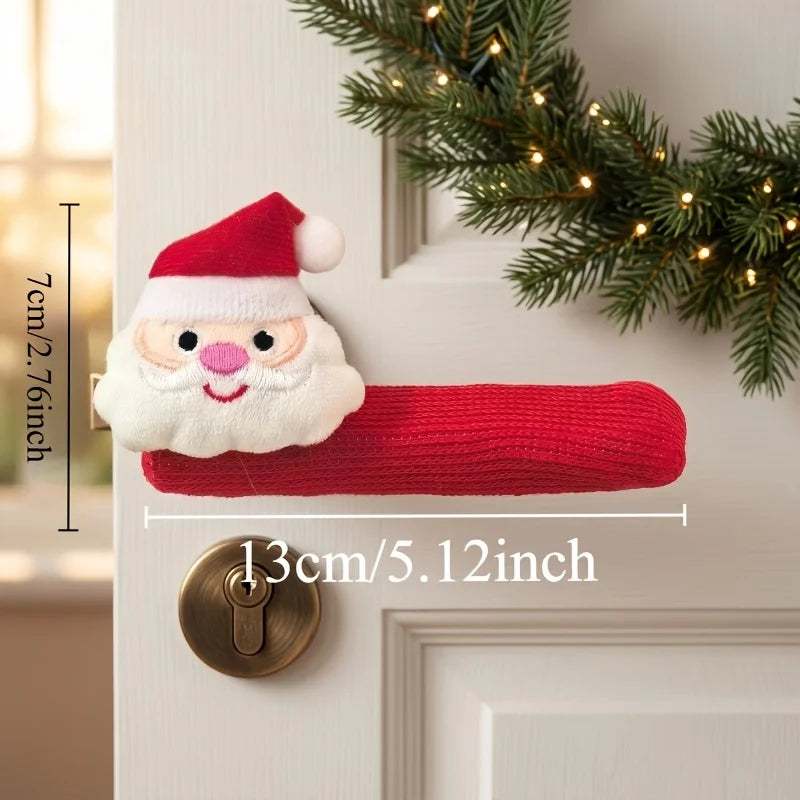 2Pcs Santa Door Handle Gloves with Bells – Christmas Décor Christmas Door Decor Babs