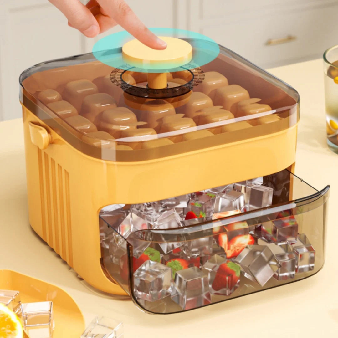 Ice Cube Trays with Lid & Bin – 2 Pack Easy Release Set Ice Cube Tray Set Babs