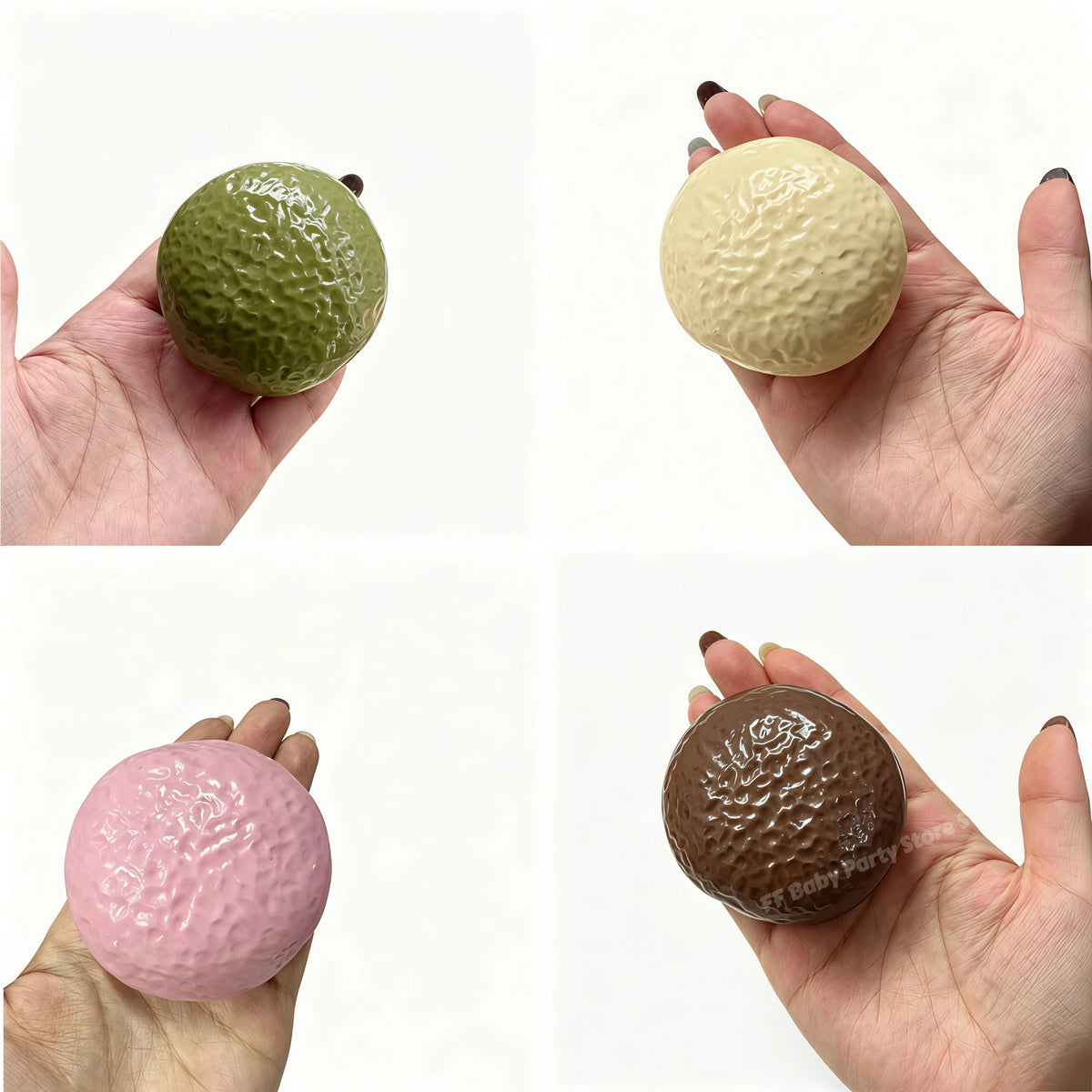 Chocolate Pie Squishy Fidget Ball – ASMR Crunchy Squeeze Toy Fidget Squeeze Toy Babs 4pcs