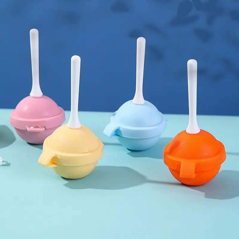 Silicone Lollipop Ice Ball Mold – DIY Popsicle Maker 4-Pack Ice Cream Mold Babs