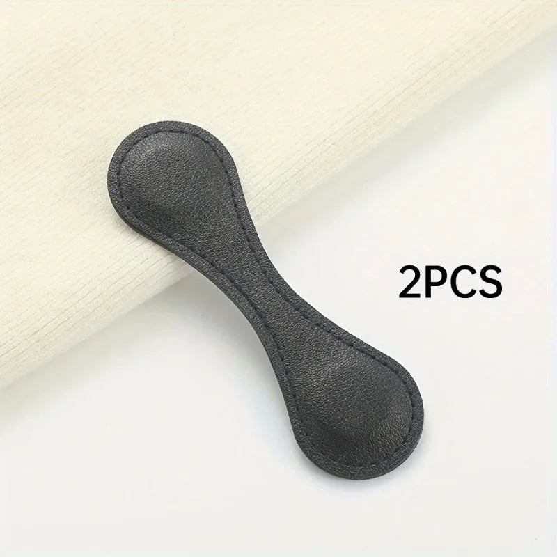 2pcs Elastic Sleeve Holders – PU Leather Non-Slip Cuff Bands Sleeve Holder Bands Babs 2pcs-Black
