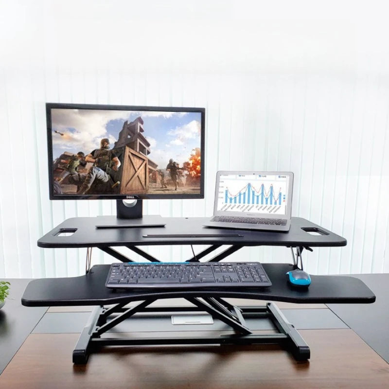 Foldable Lifting Computer Desk – Monitor Stand & Keyboard Shelf Standing Computer Desk Babs