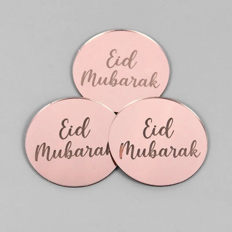 Gold Eid Mubarak Acrylic Cake Toppers – Ramadan Party Decor Cake Toppers Babs Eid Mubarak 2 5pcs