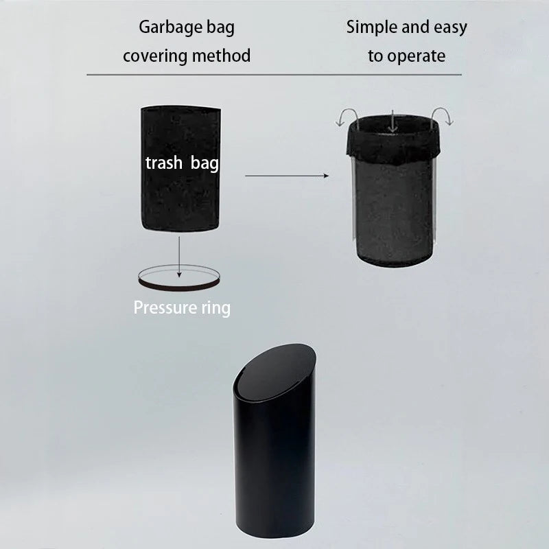Luxury Round Trash Bin with Lid | Minimalist Wastebasket Luxury Trash Bin Babs