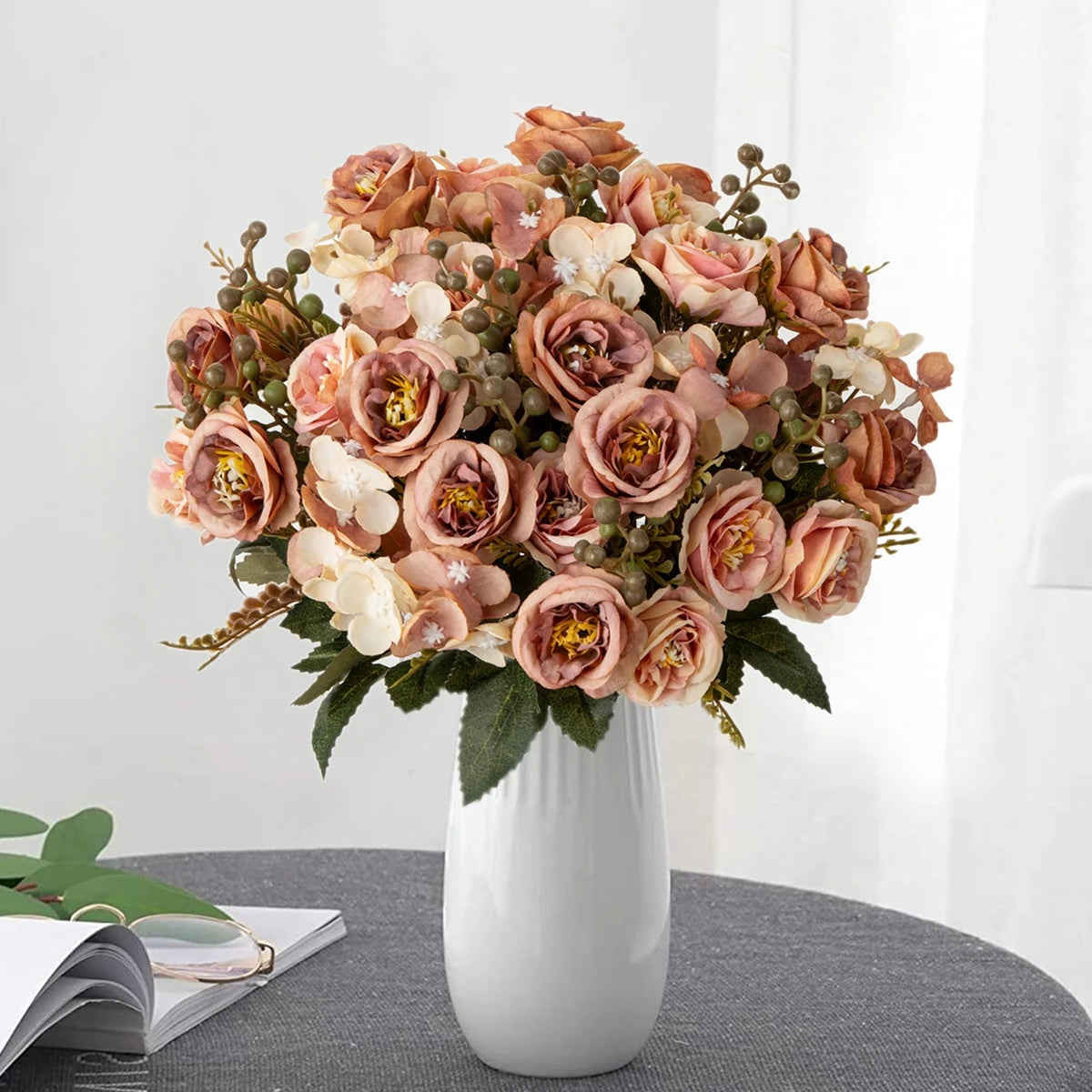 Silk French Rose Artificial Flowers – Bouquet & Wedding Decor Artificial Silk Flowers Babs