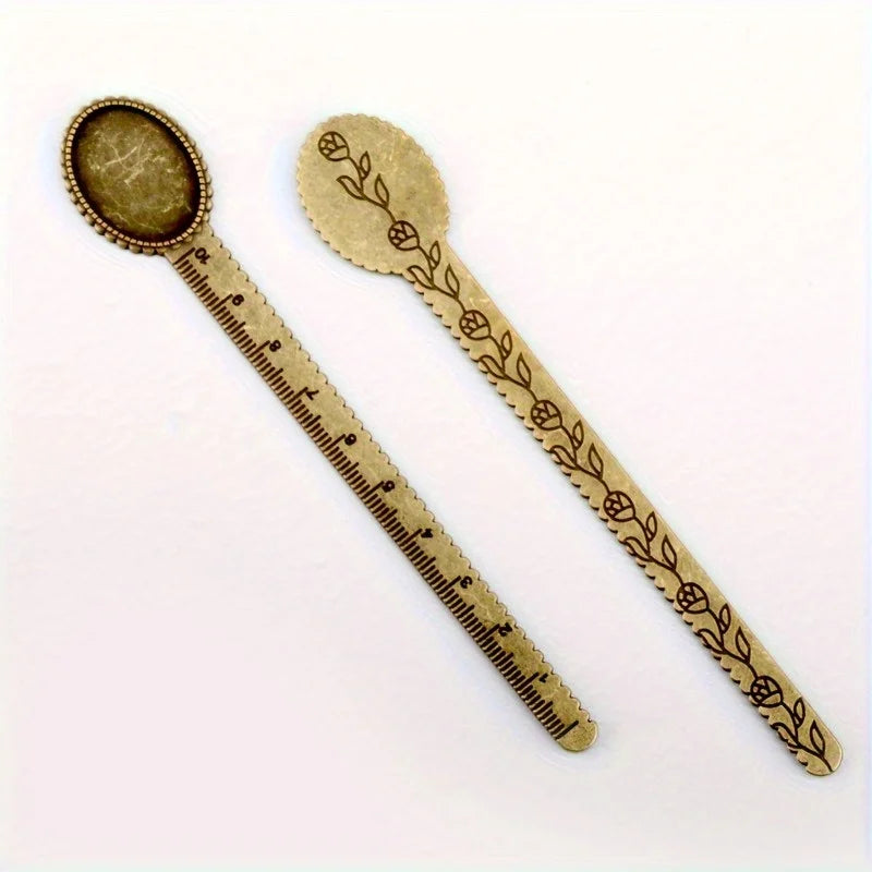 Vintage Antique Brass Metal Ruler | Kawaii School Stationery Metal Stationery Ruler Babs