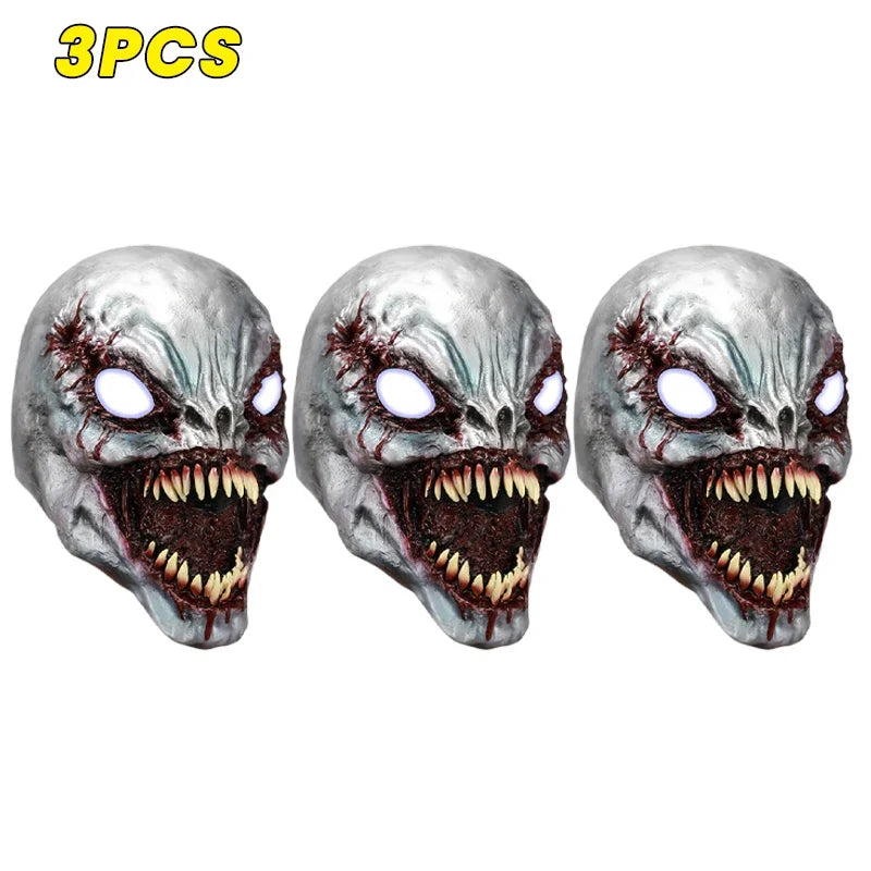 Venom LED Cosplay Mask & Gloves – Halloween Costume Set Cosplay Mask Set Babs Sliver-3PCS