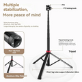 Portable Extendable Tripod Light Stand – 360° Ball Head, 1/4" Mount Camera Tripod Stand Babs Black