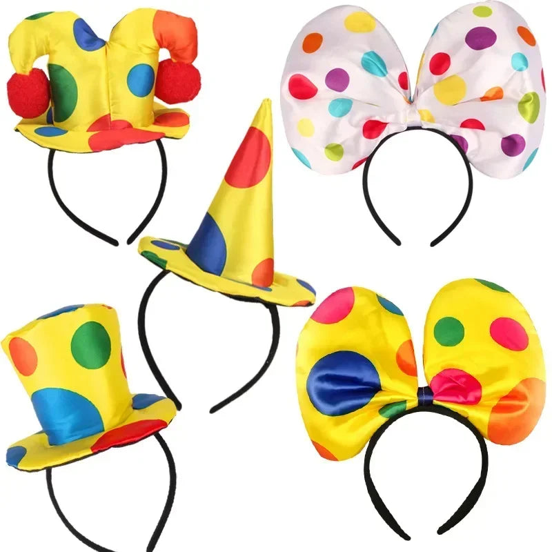 10pcs Clown Top Hat Headbands – Halloween Carnival Costume Props Costume Headband Babs