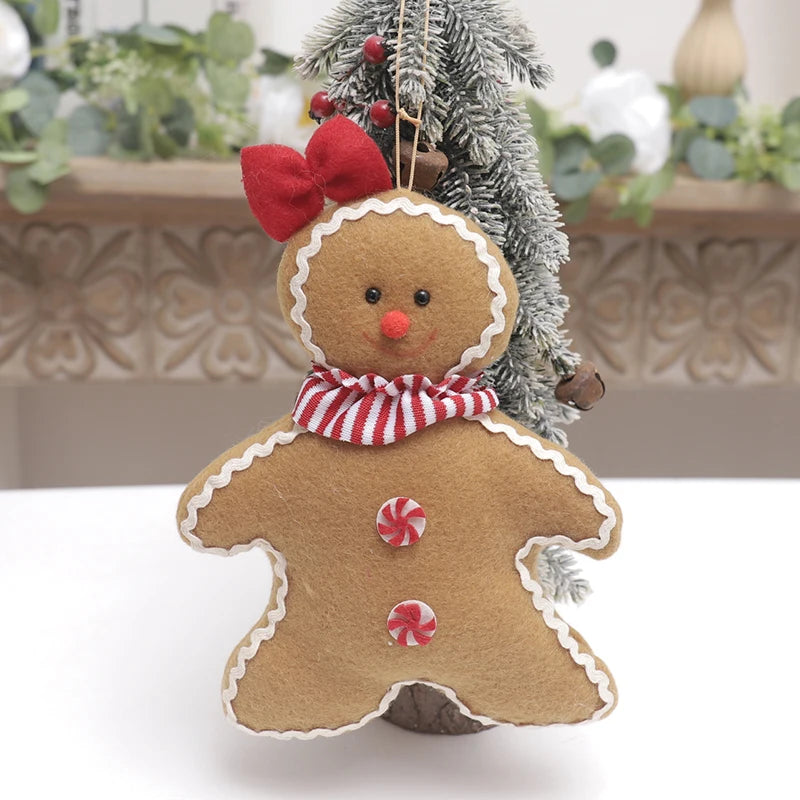 Gingerbread Man Plush Doll – Christmas Tree Hanging Ornament Christmas Plush Ornament Babs