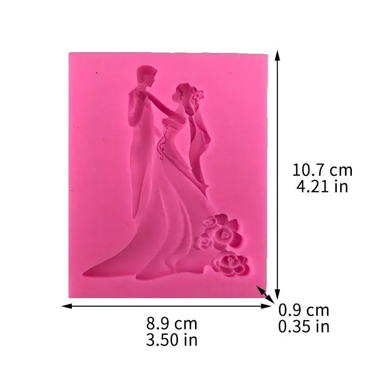 Bride & Groom Silicone Fondant Mold – Wedding Cake Decoration Silicone Baking Mold Babs