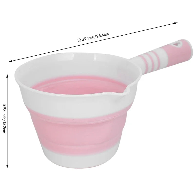 2-Pack Foldable Water Scoop Ladle – Kitchen & Bathroom Space Saver Foldable Water Scoop Babs Pink