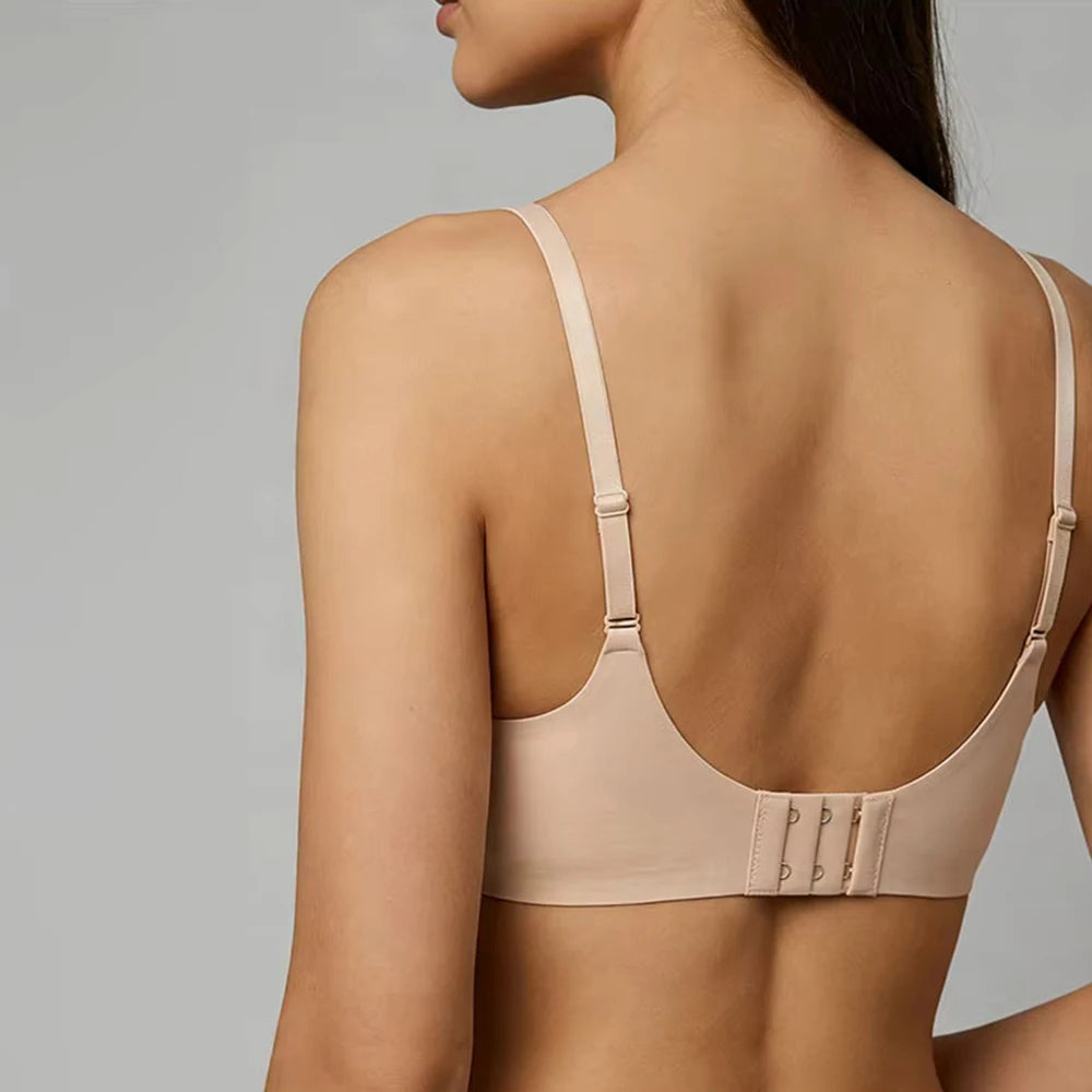Seamless Wireless Push-Up Bralette – Low Cut, No Underwire Wireless Push-Up Bra Babs