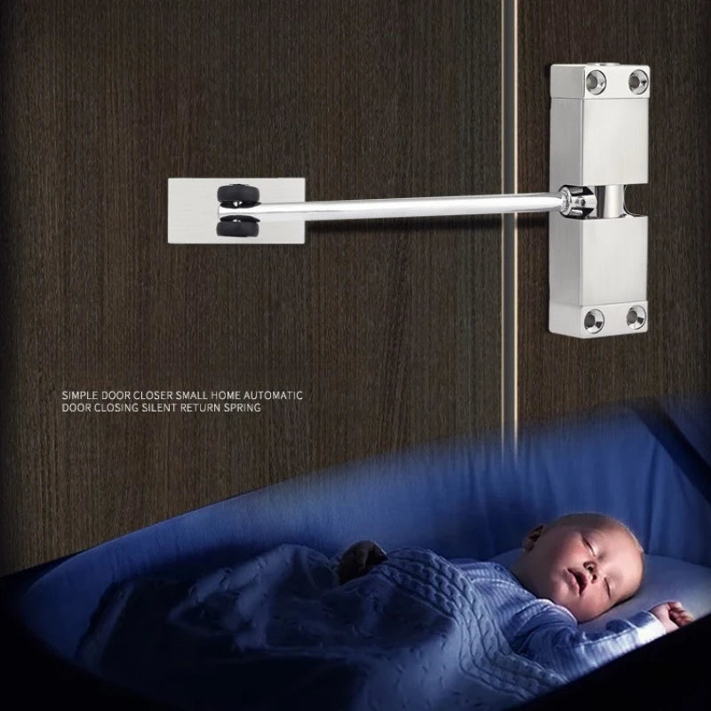 Silent No-Drill Automatic Door Closer – Spring Return Zinc Alloy Door Closer Babs