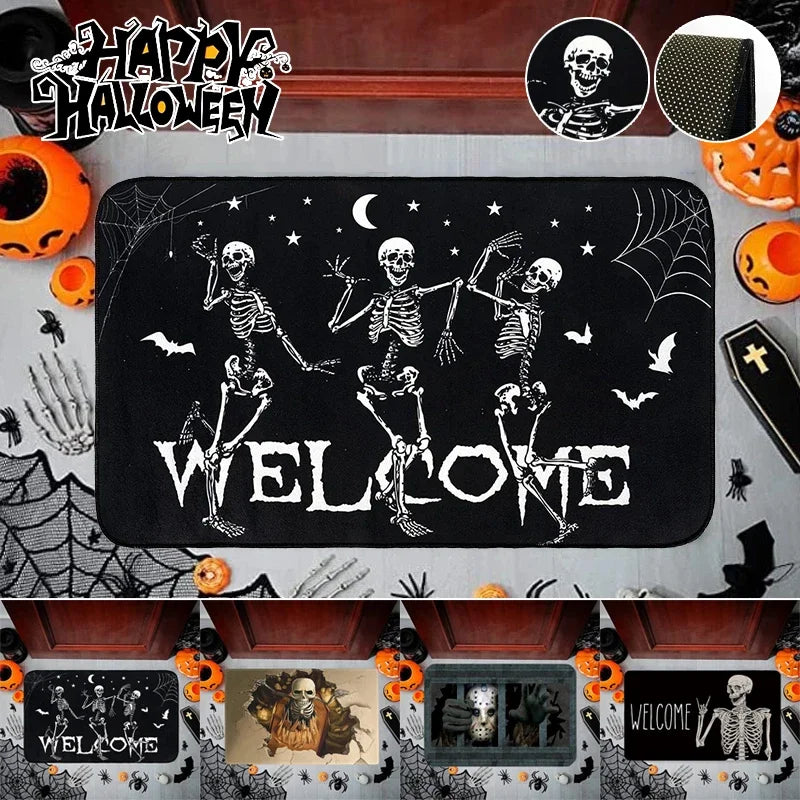 Halloween Skeleton Skull Non-Slip Door Mat & Welcome Rug Decorative Floor Mat Babs