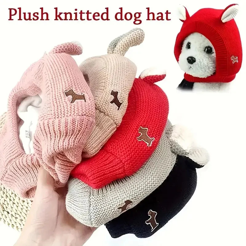 Pet Knitted Ear Muffs Hat – Winter Ear Warmer for Dogs & Cats Pet Winter Hat Babs