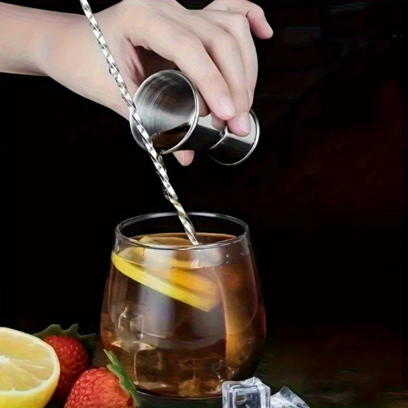 2Pcs Stainless Steel Dual Shot Jigger Cocktail Measure Cup Cocktail Jigger Set Babs