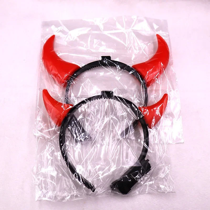 Red LED Devil Horns Headband – Glow Party Prop for Halloween LED Costume Headband Babs