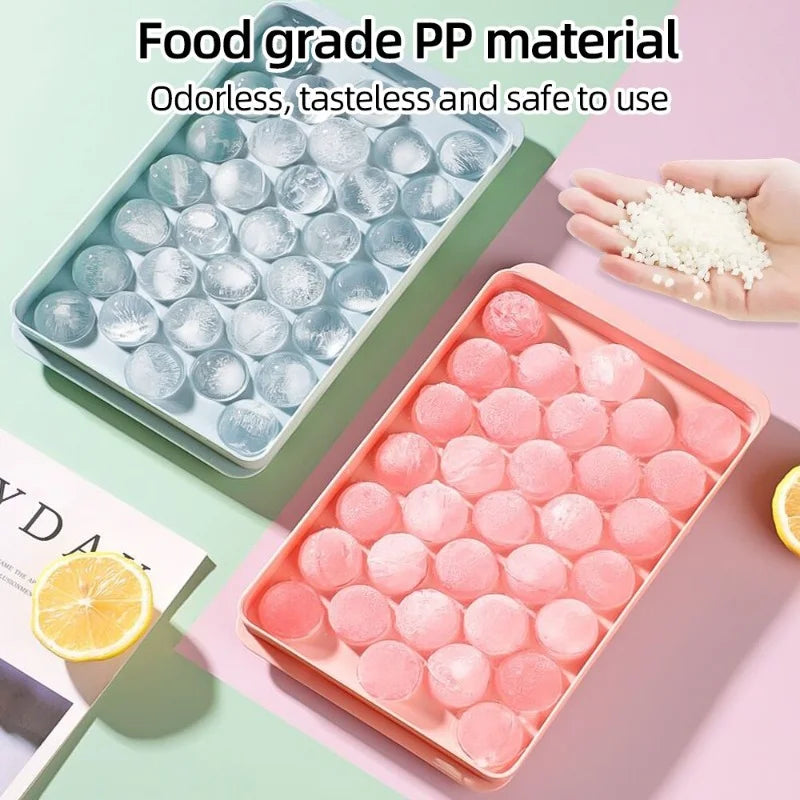 Round Ice Ball Tray | 33-Sphere Food-Grade Silicone Mold Ice Ball Mold Babs
