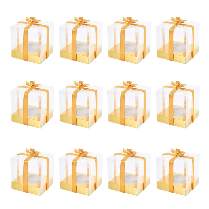 12-Pack Transparent Cupcake Boxes – Wedding & Party Packaging Dessert Packaging Box Babs