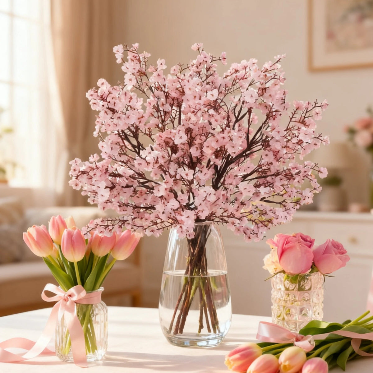 Artificial Baby's Breath Silk Flowers – 5/10 Pcs Bouquet Set Artificial Flowers Babs