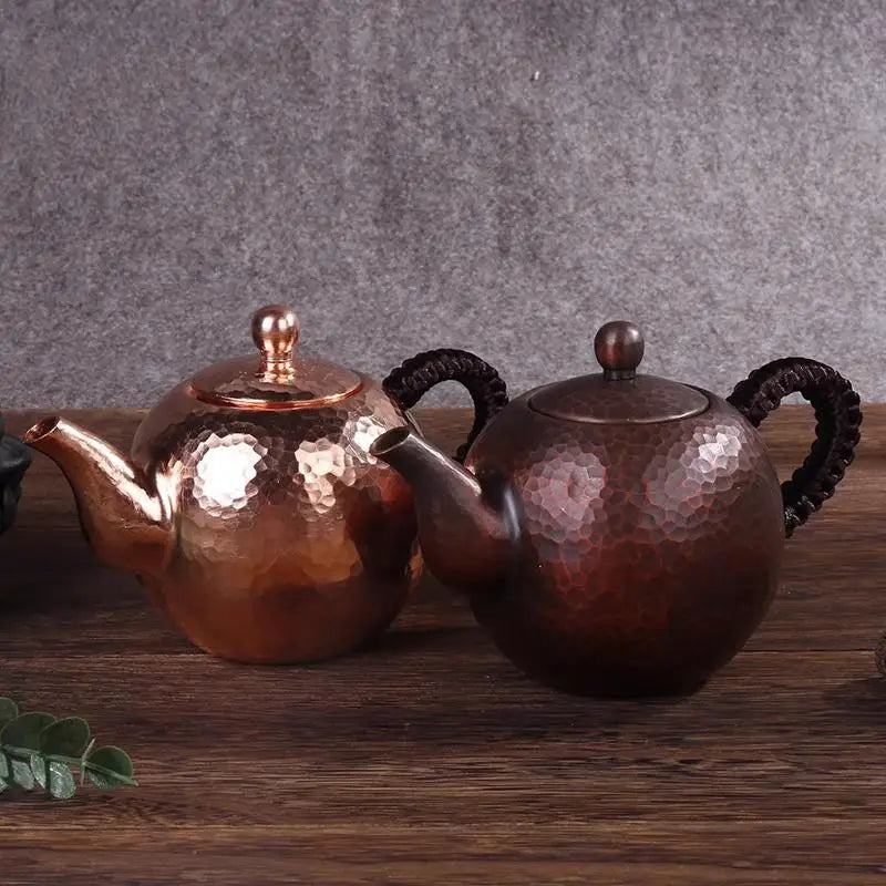 Handmade Red Copper Kung Fu Teapot – 1L Antique Design Copper Teapot Babs