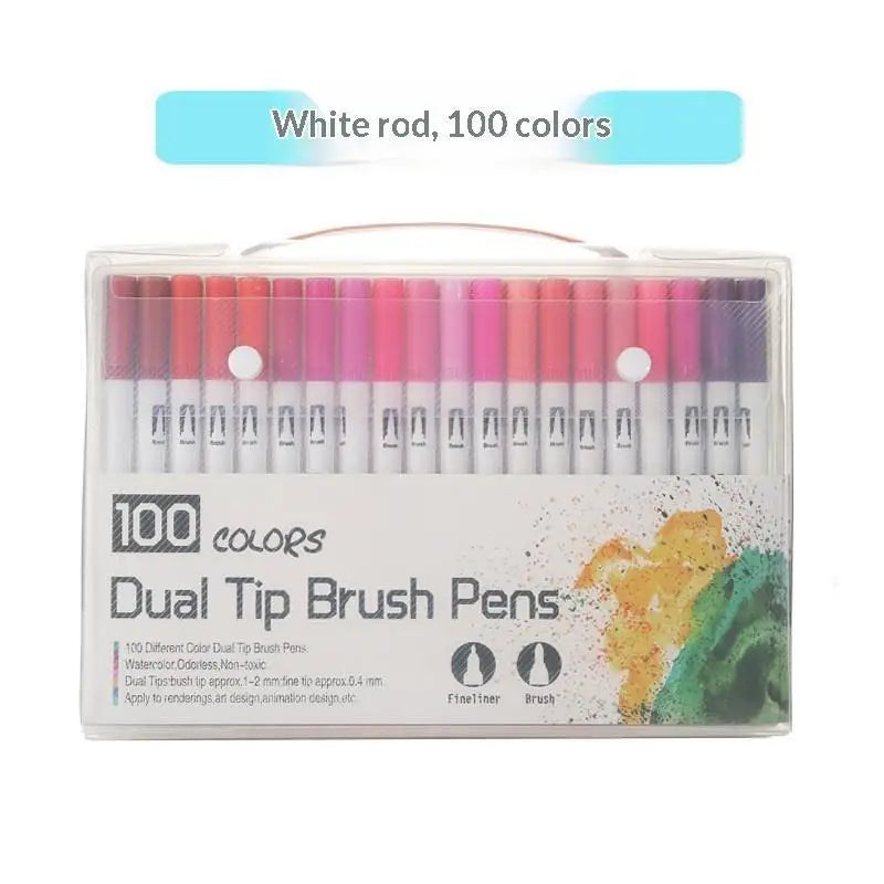 36-Color Soft Tip Brush Pens – Washable Water-Based Markers Watercolor Brush Pens Babs 80colors wite