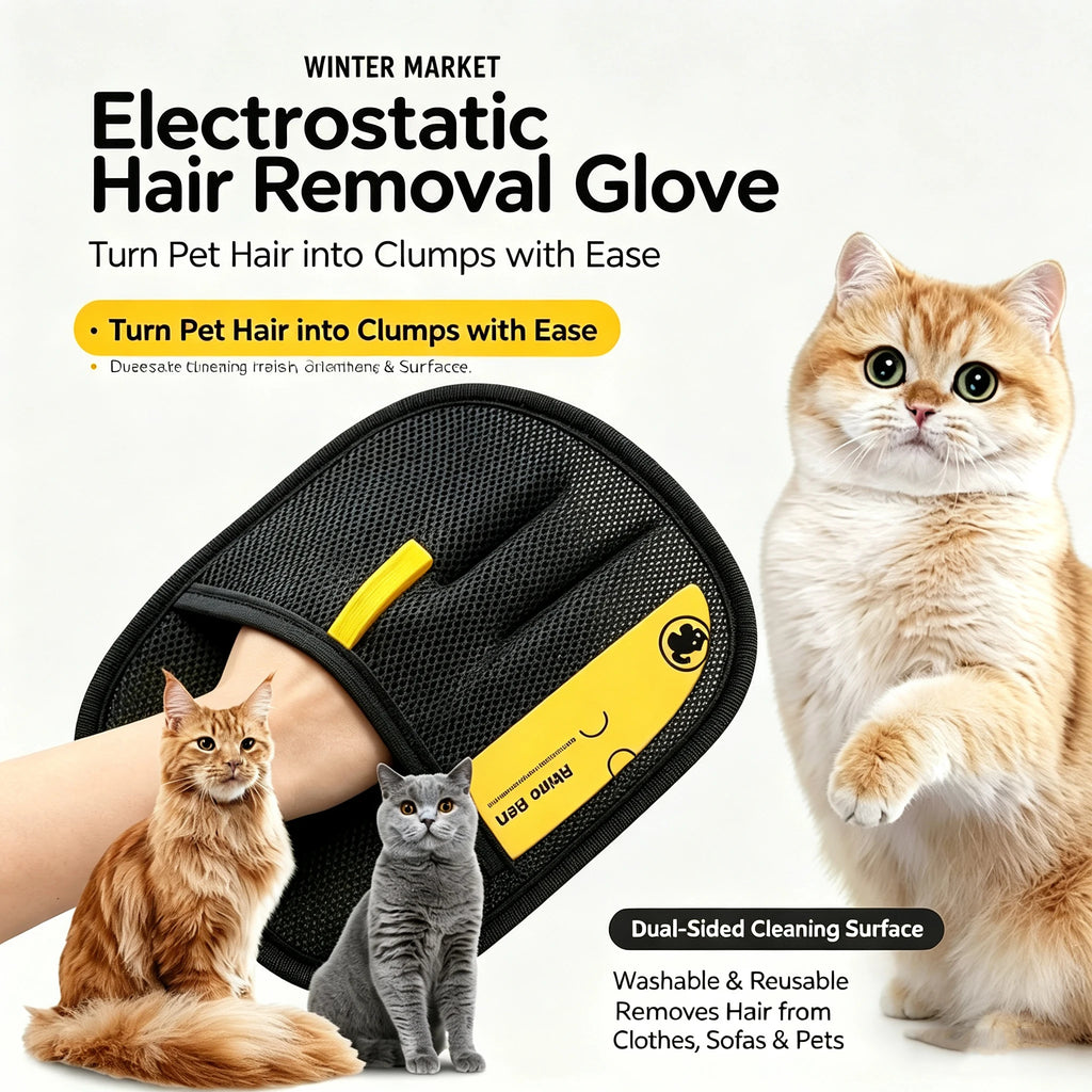 Double-Sided Pet Hair Removal Grooming Glove – Cats & Dogs Pet Grooming Glove Babs