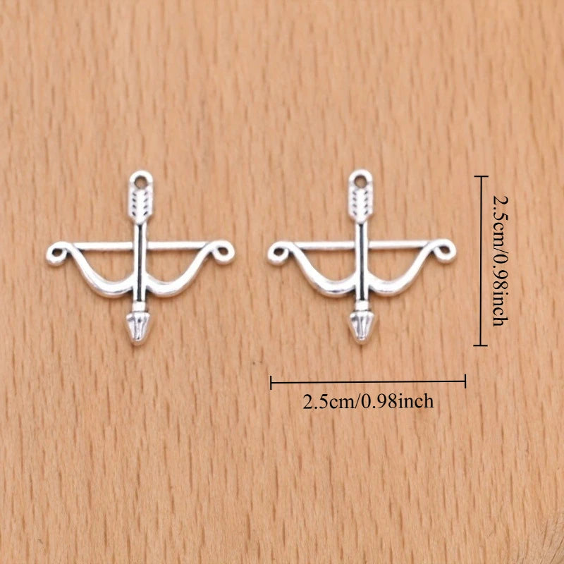 Silvery Bow & Arrow Zinc Alloy Charms for DIY Jewelry Making DIY Jewelry Charms Babs
