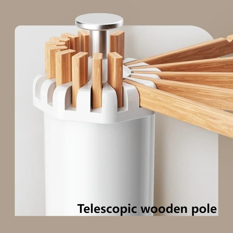 Folding Wooden Clothes Drying Rack – 16-Bar Floor-Standing Clothes Drying Rack Babs